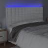 Tête de lit à LED Blanc 200x5x118/128 cm Similicuir 