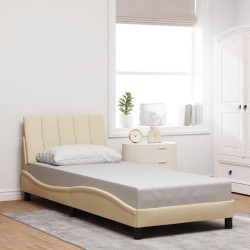 Cadre de lit sans matelas crème 80x200 cm tissu 