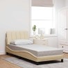 Cadre de lit sans matelas crème 80x200 cm tissu 