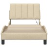 Cadre de lit sans matelas crème 80x200 cm tissu 