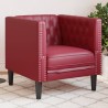 Fauteuil Chesterfield rouge bordeaux similicuir 