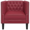 Fauteuil Chesterfield rouge bordeaux similicuir 