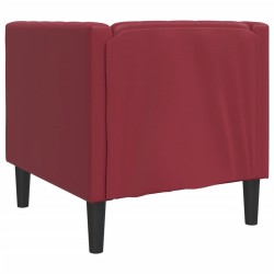 Fauteuil Chesterfield rouge bordeaux similicuir 