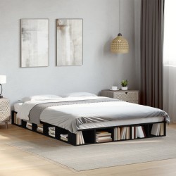 Cadre de lit sans matelas noir 150x200 cm 