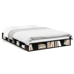 Cadre de lit sans matelas noir 150x200 cm 