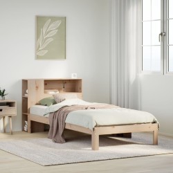Lit bibliothèque sans matelas 90x190 cm bois de pin massif 