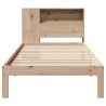 Lit bibliothèque sans matelas 90x190 cm bois de pin massif 