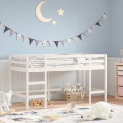 Lit mezzanine d'enfants sans matelas avec échelle 90x190 cm 