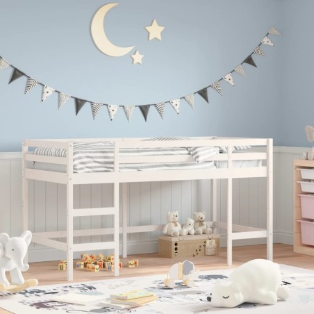 Lit mezzanine d'enfants sans matelas avec échelle 90x190 cm 