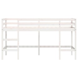 Lit mezzanine d'enfants sans matelas avec échelle 90x190 cm 