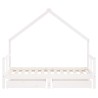 Cadre de lit pour enfant tiroirs blanc 80x160cm bois pin massif 