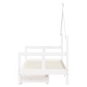 Cadre de lit pour enfant tiroirs blanc 80x160cm bois pin massif 