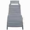 Chaise longue avec coussin Gris Bois d'acacia solide 