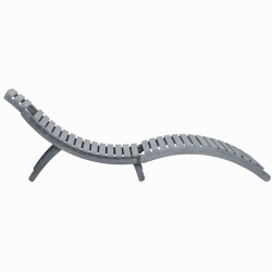 Chaise longue avec coussin Gris Bois d'acacia solide 