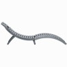 Chaise longue avec coussin Gris Bois d'acacia solide 