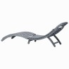 Chaise longue avec coussin Gris Bois d'acacia solide 