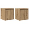 Tables de chevet murales 2 pcs chêne artisanal 38x34x40 cm 