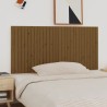 Tête de lit murale Marron miel 185x3x90 cm Bois massif de pin 