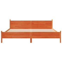 Cadre de lit sans matelas cire marron 180x200cm bois pin massif 
