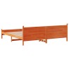 Cadre de lit sans matelas cire marron 180x200cm bois pin massif 