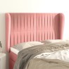 Tête de lit avec oreilles Rose 147x23x118/128 cm Velours 