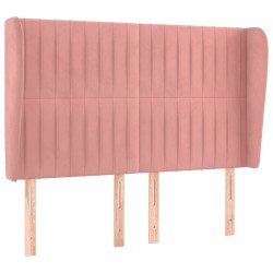 Tête de lit avec oreilles Rose 147x23x118/128 cm Velours 