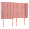 Tête de lit avec oreilles Rose 147x23x118/128 cm Velours 