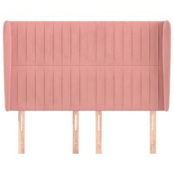 Tête de lit avec oreilles Rose 147x23x118/128 cm Velours 