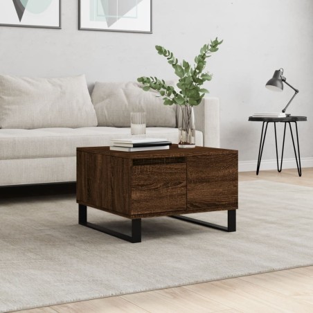 Table basse chêne marron 55x55x36,5 cm bois d'ingénierie 