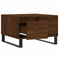 Table basse chêne marron 55x55x36,5 cm bois d'ingénierie 