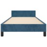 Cadre de lit sans matelas bleu foncé 100x200 cm velours 