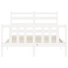 Cadre de lit sans matelas blanc 140x190 cm bois de pin massif 