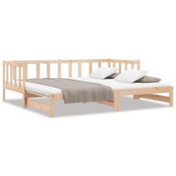 Lit coulissant 2x(80x200) cm Bois de pin massif 