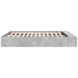 Cadre de lit sans matelas gris béton 200x200 cm 