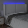 Tête de lit à LED Blanc 163x16x118/128 cm Similicuir 