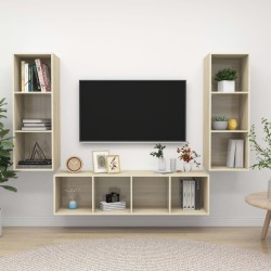Ensemble de meubles TV 3 pcs Chêne sonoma Bois d'ingénierie 