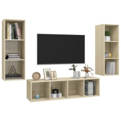Ensemble de meubles TV 3 pcs Chêne sonoma Bois d'ingénierie 