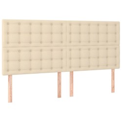 Tête de lit à LED Crème 160x5x118/128 cm Tissu 
