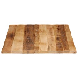 Dessus de table bord vivant 100x80x3,8 cm bois de manguier brut 