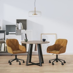 Chaises pivotantes à manger lot de 2 Marron Velours 