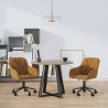 Chaises pivotantes à manger lot de 2 Marron Velours 