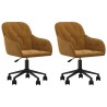 Chaises pivotantes à manger lot de 2 Marron Velours 