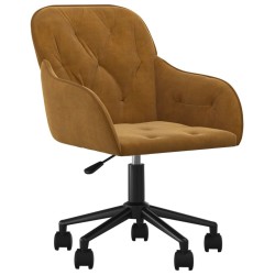 Chaises pivotantes à manger lot de 2 Marron Velours 