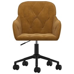 Chaises pivotantes à manger lot de 2 Marron Velours 