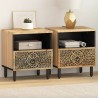 Tables de chevet 2 pcs 40x33x46 cm Bois de manguier solide 