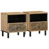 Tables de chevet 2 pcs 40x33x46 cm Bois de manguier solide 