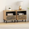 Tables de chevet 2 pcs 40x33x46 cm Bois de manguier solide 