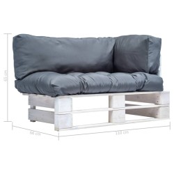 Canapé de jardin palette avec coussins gris pinède 
