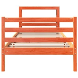 Cadre de lit sans matelas cire marron 90x200 cm bois pin massif 