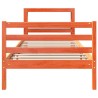 Cadre de lit sans matelas cire marron 90x200 cm bois pin massif 